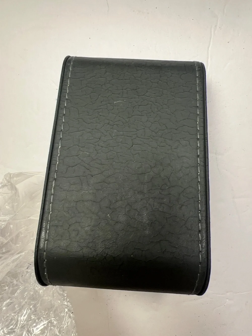 Vintage Movado Gray Textured Leather Watch Travel Case Empty , Used.